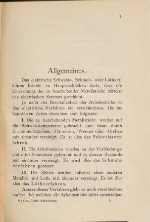 Die elektrische Schweissung und Löthung