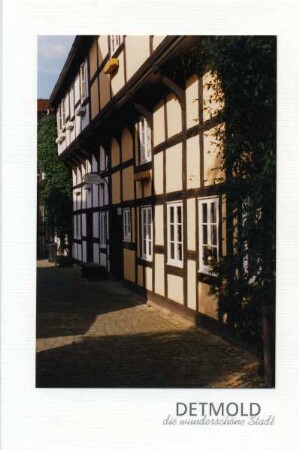 Faltkarte mit Umschlag. Fachwerkhaus in der Adolfstraße