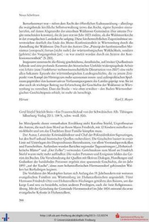 Gerd Stiefel: Stiefels Stein – Ein Frauenschicksal von der Schwäbischen Alb, 2011