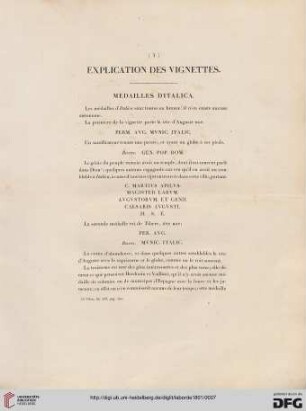 Explication des vignettes