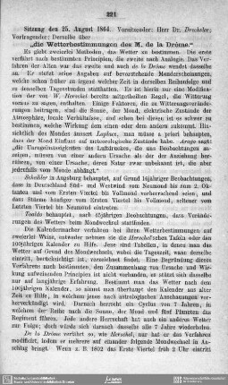 Die Wetterbestimmungen des M. de la Drome