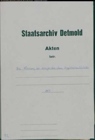 Führung der obergerichtlichen Hypothekenbücher