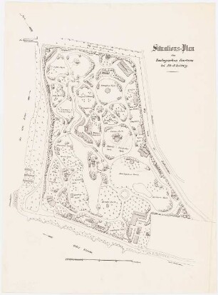 Zoologischer Garten, Breslau: Gesamt-Lageplan, Maßstabsleiste (Maßstab Ruthen)