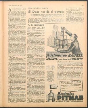 ¡El Chaco nos da el ejemplo! : Cosas de nuestra campaña