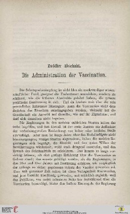 Die Administration der Vaccination