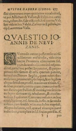 Quaestio Ioannis De Nevizanis.