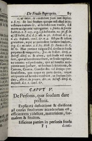 Caput V. De Personis, quæ feudum dare possunt.