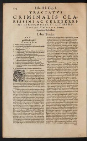Tractatus Criminalis ... D. Tiberii Deciani ... Liber Tertius.