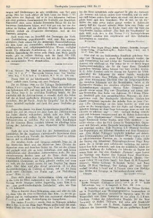 923-924 [Rezension] Diem, Hermann, Das Rätsel des Antisemitismus