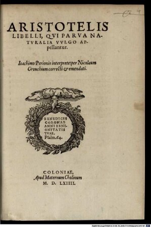 Libelli, qui parva naturalia vulgo appellantur