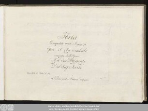 Aria Compatite miei Signori per il Clavicembalo ricavata dall'Opera Fra due Litiganti : Racolta d'Arie No. 32