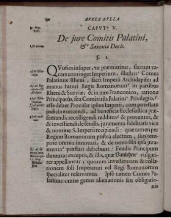 Caput V. De iure Comitis Palatini, & Saxoniae Ducis