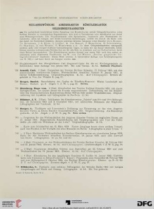 Neujahrswünsche Adresskarten Künstlerkarten Gelegenheitsarbeiten (Nr. 737-984)