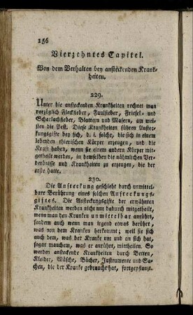 Vierzehntes Capitel. Von dem Verhalten bey ansteckenden Krankheiten.