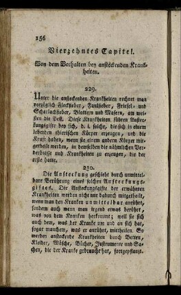 Vierzehntes Capitel. Von dem Verhalten bey ansteckenden Krankheiten.
