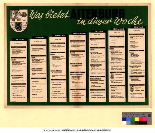 Originaltitel: Was bietet Altenburg in dieser Woche 27. Februar bis 5. März 1950