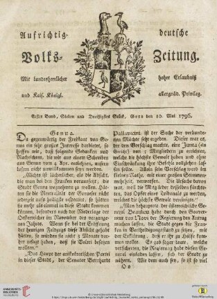 Erster Band. Sieben und Dreißigstes Stück