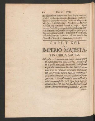 Caput XVII. De Imperio Maiestatis Circa Sacra.