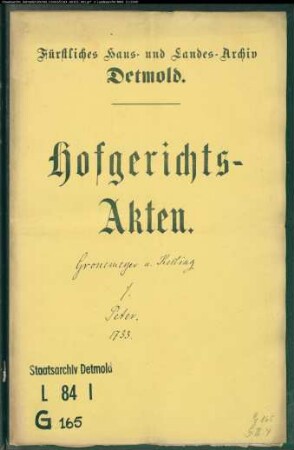 Gronemeier, Müllers Witwe und Kesting im Mackenbruch gegen Peter im Ellersieke - Rückgabe von Land