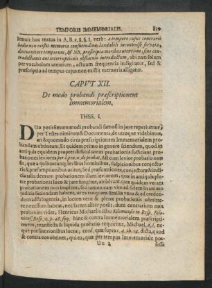Caput XII. De modo probandi praescriptionem Immemorialem