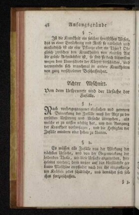 Achter Abschnitt. Von dem Ursprunge und der Ursache der Zufälle.
