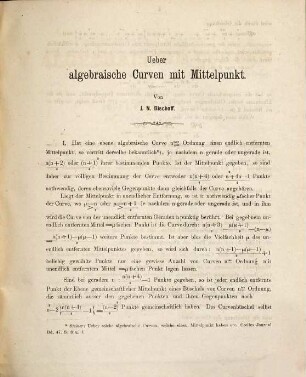 Über algebraische Curven mit Mittelpunkt