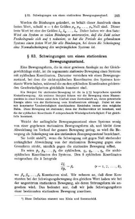 § 83. Schwingungen um einen stationären Bewegungszustand.