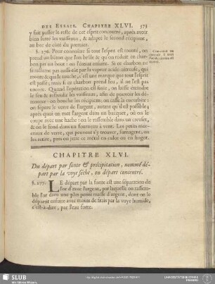 Chapitre XLVI. Du départ par fonte & précipitation, nommé départ par la voye séche, ou départ concentré