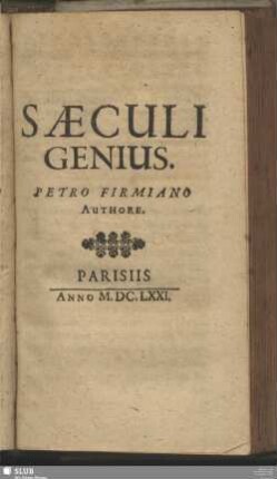 Saeculi Genius