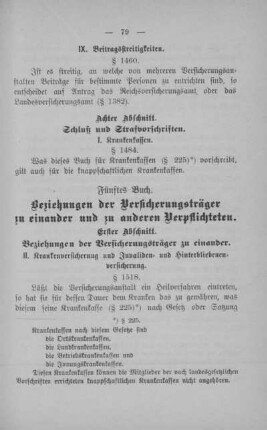 Beziehungen der Versicherungsträger zu einander und zu anderen Verpflichteten.