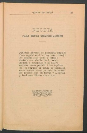 Receta para estar siempre alegre