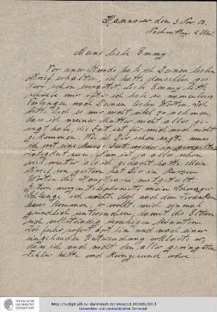 Brief vom 03.11.1903