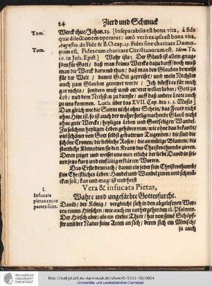 I. Vera & infucata Pietas, Wahre und ungefärbte Gottesfurcht.