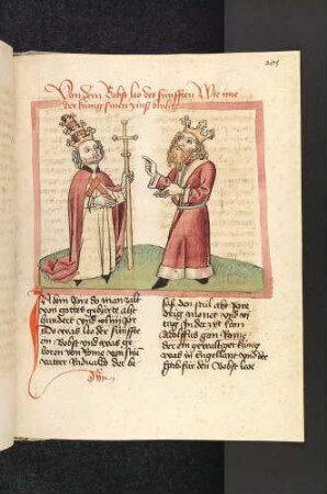 König Adolfus von England überbringt Papst Leo V. den Zehnten