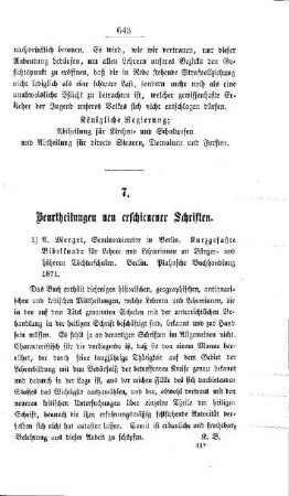 Beurtheilungen neu erschienener Schriften