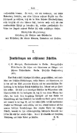 Beurtheilungen neu erschienener Schriften