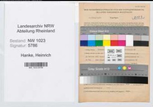 Entnazifizierung Heinrich Hanke , geb. 25.03.1901 (Wachtmeister)