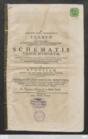 [10]: ... XVI. Cal. Mai, Et Seqventibvs Diebvs Priscorvm Consvetvdine Institvendvm, Svb Continvatione ... : [P. P. Dominica in Albis 1708.]