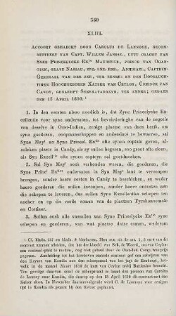 XLIII. Accoort gemaeckt door Carolus de Lannoye, gecommitteert van capt. Willem Janssz., uyttt cracht van Syne Princelycke Exte Mauritius, Prince van Orangien, ...