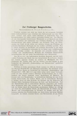 Zur Freiburger Baugeschichte