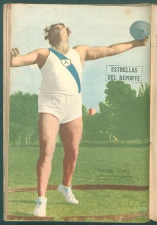 Reidar Soerli, campeón sudamericana del lanzamiento del disco - [Fotografía] : Estrellas del deporte