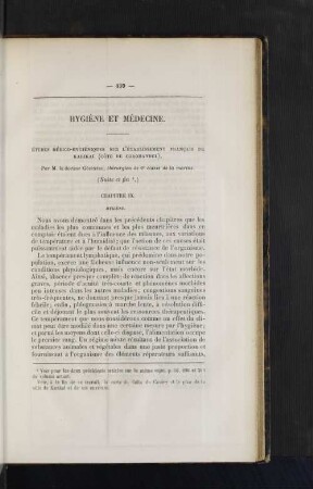 Hygiene et medecine.