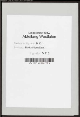 Marienfeld c(ontr)a ahlen.