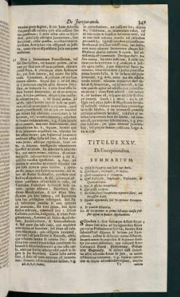 347-383, Titulus XXV. De exceptionibus - Titulus XXVI. De praescriptionibus