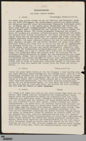 1: Tagebuchaufzeichnungen aus den Kämpfen um Ypern : [08.09.1914-13.01.1915 ; darin: Karten und Briefe an Marie Krüger]