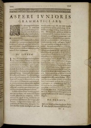 Asperi Iunioris Grammatici Ars