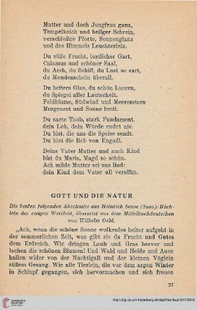 Gott und die Natur