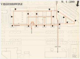 Technische Universität Berlin Hauptgebäude: Lageplan, Ausschnitt, 1:500 (Verkehrswege)