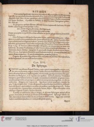 Cap. XVI: De Sphynge
