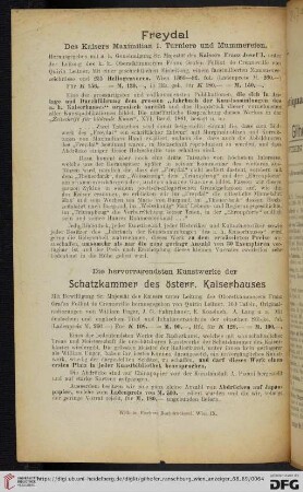 Die hervorragendsten Kunstwerke der Schatzkammer des österr. Kaiserhauses